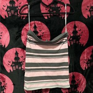 Striped Pink and Gray Women's tube top